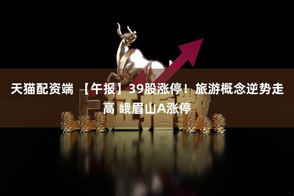 天猫配资端 【午报】39股涨停!旅游概念逆势走高 峨眉山A涨停